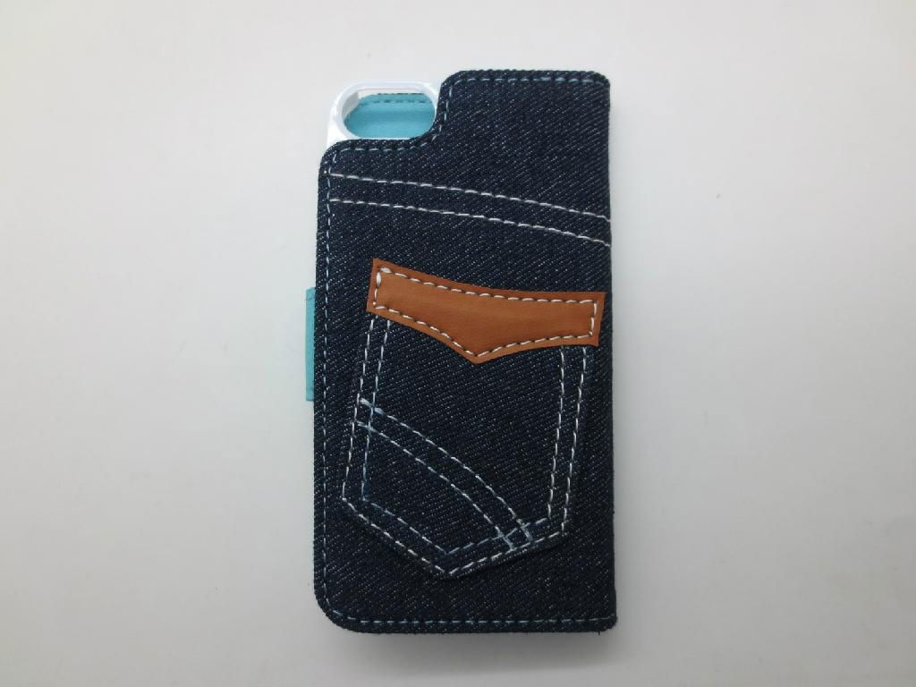 Pants Pocket Style Leather Flip Case with Low Price Phone Case for iPhone 5 2
