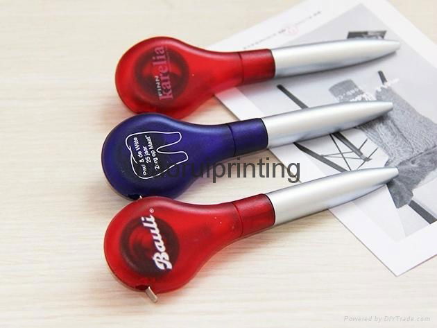 Small quantity customized Multi-function tape measure ballpen,free logo printing 4