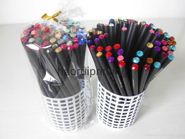  advanced black wood with color diamond students pencil