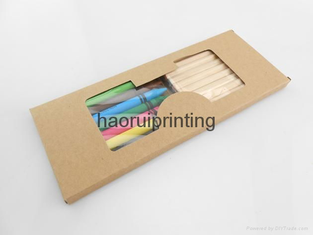 Kraft paper box 10PCS pencils +9PCS pastel Pencils set environmental protection  5