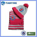 Tianying hot fashion embroidered spider-man cable knitted hat and scarf