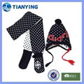Tianyng pom fashion knitted hat scarf matching gloves