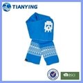Tianying winter blue jacquard stripe scarf 
