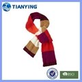 Tiangying women colorful acrylic stripe knitted scarf