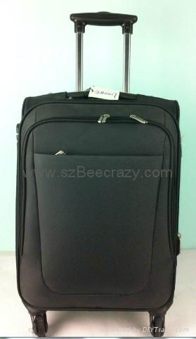 Aluminum trolley polyester carry on suitcase 