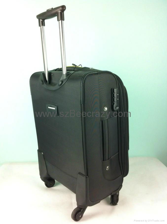 Aluminum trolley polyester carry on suitcase  2