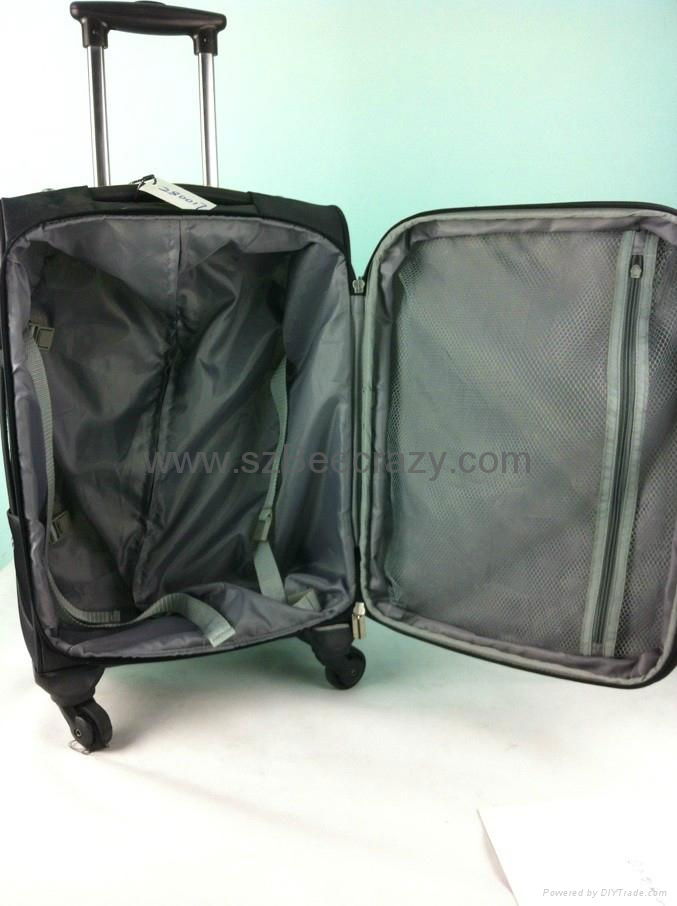 Aluminum trolley polyester carry on suitcase  3