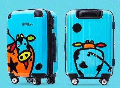 Lovely cow ABS+PC trolley bag set /hard shell suitcase 