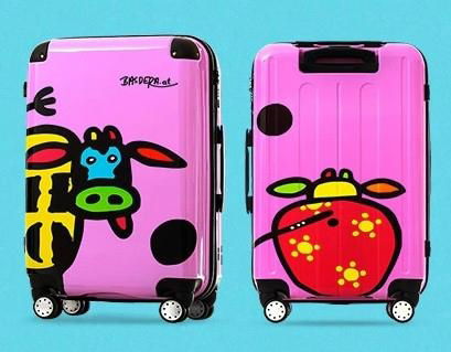 Lovely cow ABS+PC trolley bag set /hard shell suitcase  2