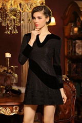 2014 Spring Autumn fashion hollow out bouffant long sleeve dress