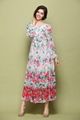 2014 Summer dresses printed flower of Cherry red small broken flower long dress