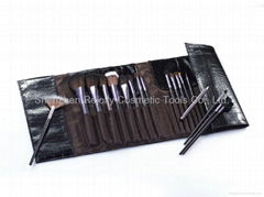 Cosmetic Brush Set -18 pcs with Leather Pouch 