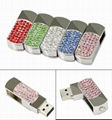 Crystal USB OEM logo pen drive creative  gift metal USB 4