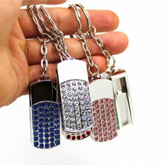 Crystal USB OEM logo pen drive creative  gift metal USB