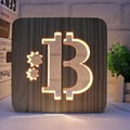 Creative 3D nightlight Corporate gift design letter Note solid wood hollow carve