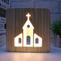 Creative 3D nightlight Corporate gift design letter Note solid wood hollow carve