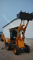 Articulated mini tractor with front end loader backhoe 3