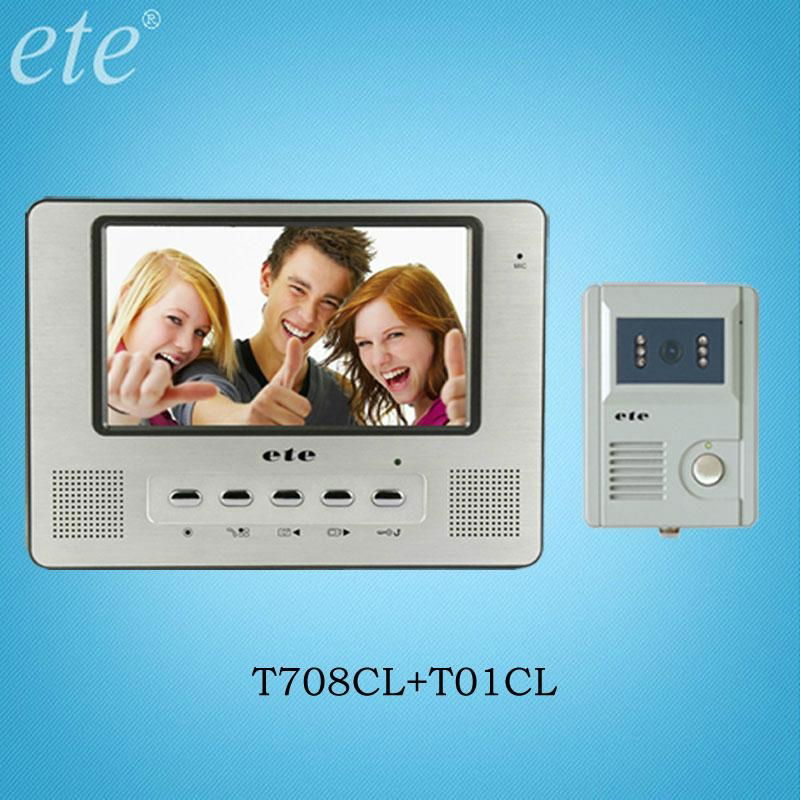 7" LCD TFT video door phone for villa/office/hotel