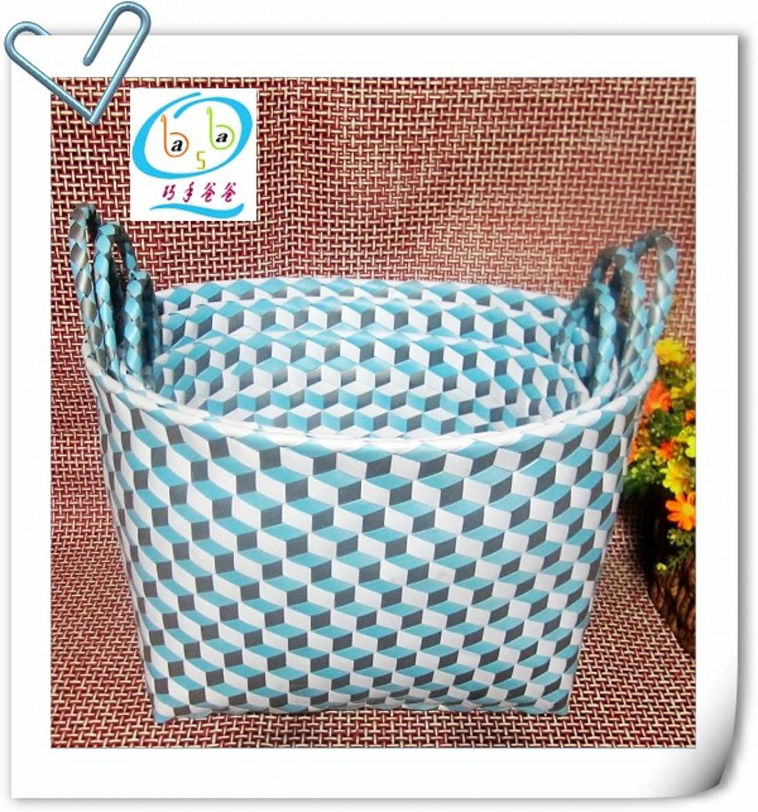 The elliptical shape storage basket three-piece three-dimensional pattern 2