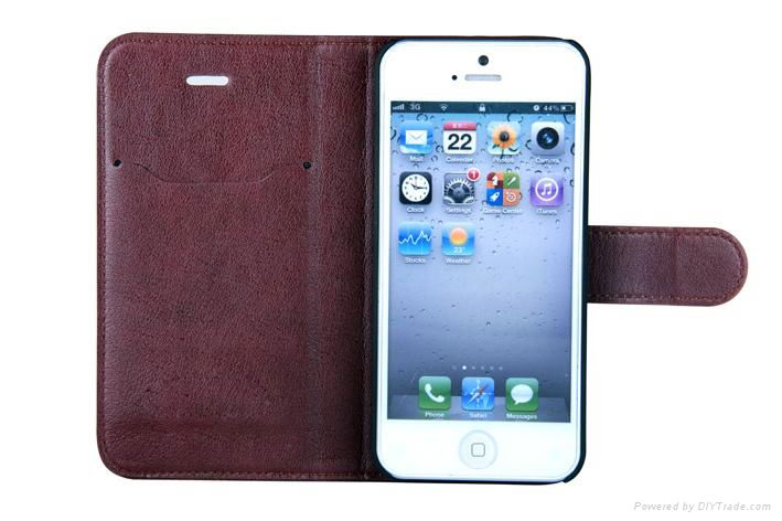 2 in 1 combo  folio and standing case for Iphone 5s with card slot 3