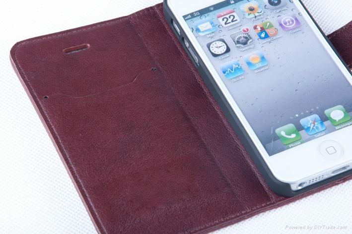 2 in 1 combo  folio and standing case for Iphone 5s with card slot 4