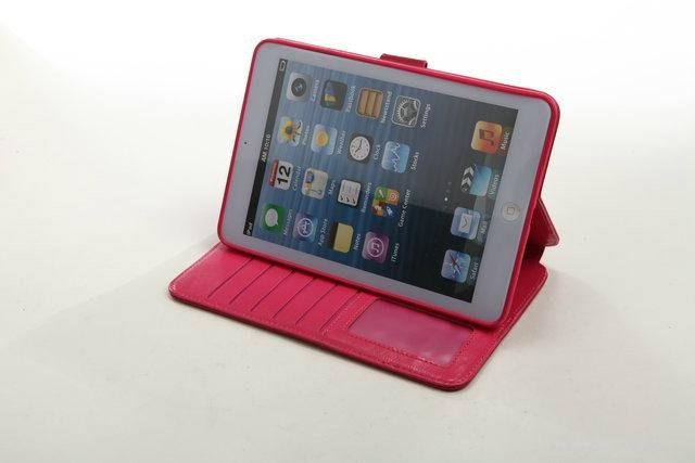 Imported crazy horse pu leather case with standing for Ipad mini 1 and 2 gen and 2