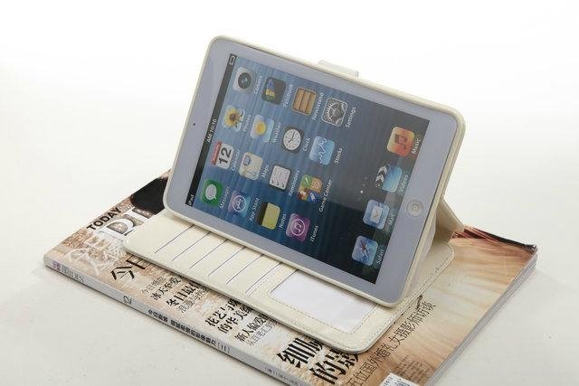 Imported crazy horse pu leather case with standing for Ipad mini 1 and 2 gen and 5