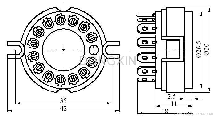 GZC14-F(GZC14-F-G) 14-pin ceramic socket 3