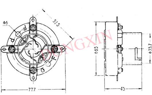 GZC4-1B(GZC4-1B-G)4-pin medium bayonet ceramic socket 4