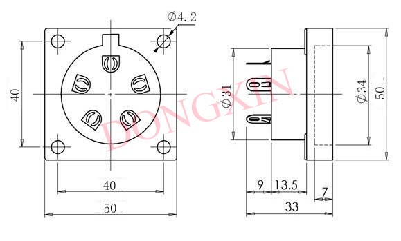 TUS-P5(TUS-P5-G)型瓷質五腳管座 4