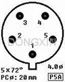 TUS-P5(TUS-P5-G) 5-pin ceramic socket