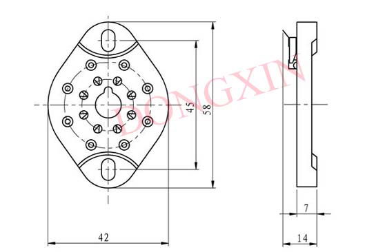 GZC8-NS(GZC8-NS-G) 8-pin plain ceramic socket 4