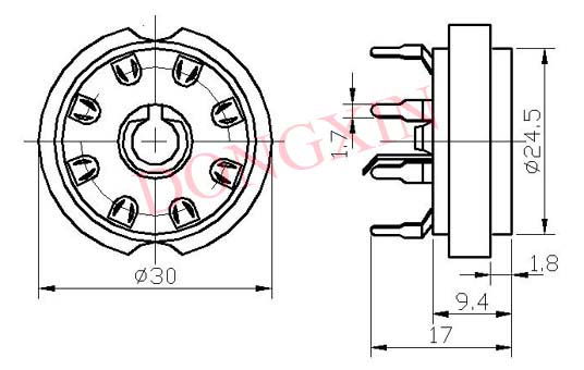 GZC8-8-Y(GZC8-8-Y-G) 8-pin ceramic socket 4