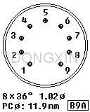 GZC9-F-B(GZC9-F-B-G) 9-pin ceramic socket with shield base 4