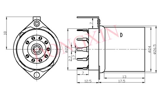 GZC9-F-Y2型瓷质内罩九脚管座 3