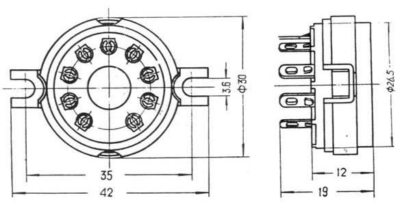 GZC9-2(GZC9-2-G) 9-pin ceramic tube socket 3