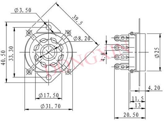 GZS8-A(GZS8-A-G)8-pin bakelite socket 2