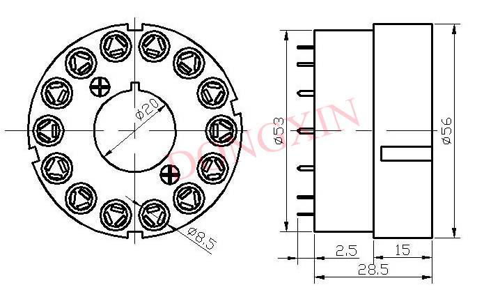 GZS14-Y(GZS14-Y-G)14-pin phenolic tube socket 3