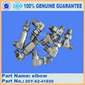 KOMATSU excavator pc200-7 excavator parts main valve parts elbow 20Y-62-41920  1