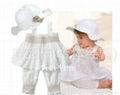 lovely hat + suspender skirt + pants/ 3 pieces set: hat + dress + pants 1