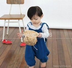 2 pcs  Striated T skirt + suspender pant ( very nice and lovely baby suit)