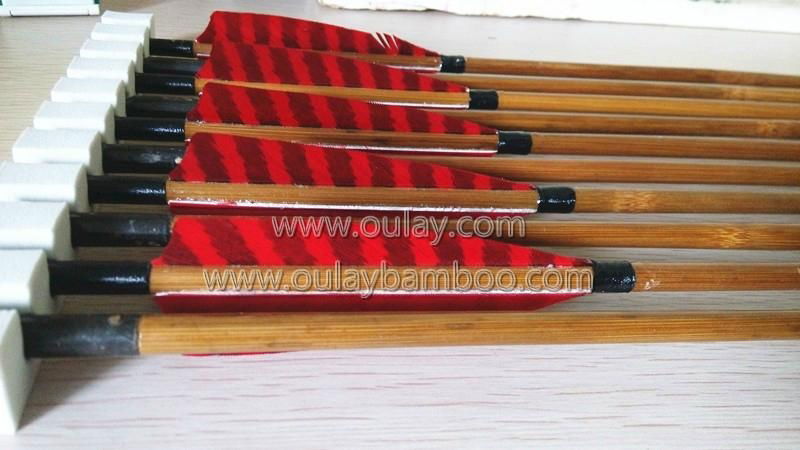 Bamboo hunting arrows with real turkey fletchings