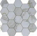 Marble mosaics with Italy calacatta gold  1