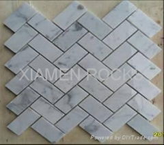 different marble mosaics tiles with different materials for decoration 