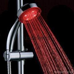 LED shower head with temperature sensor