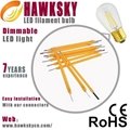 Hi tech new products clear glass globe dimmable filament led bulb 3