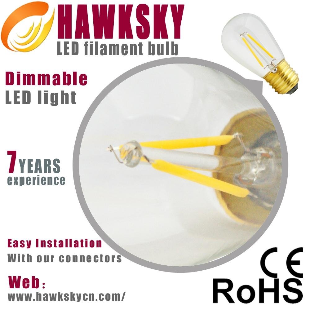 Hi tech new products clear glass globe dimmable filament led bulb 5