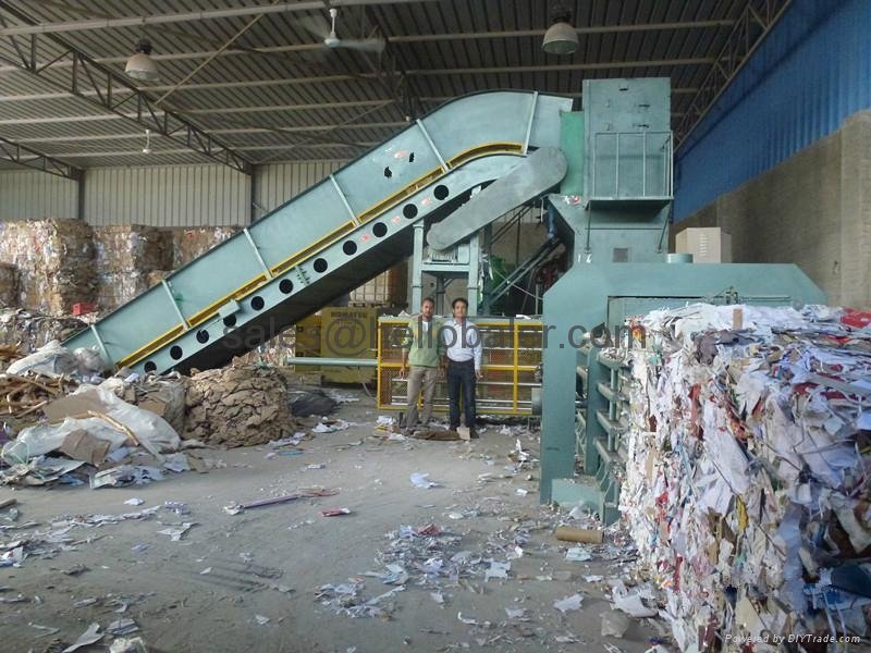 Horizontal Waste Paper Baling Machine  with conveyor 3