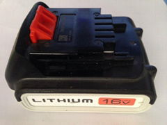 Used BLACK&DECKER LBXR16 cell power tool Lithium ion rechargeale battery 16v