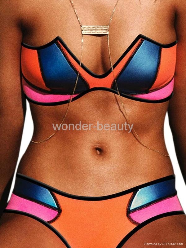 2017 new fashion summer sexy colorful  two piece beach bikini set  WT72958 4
